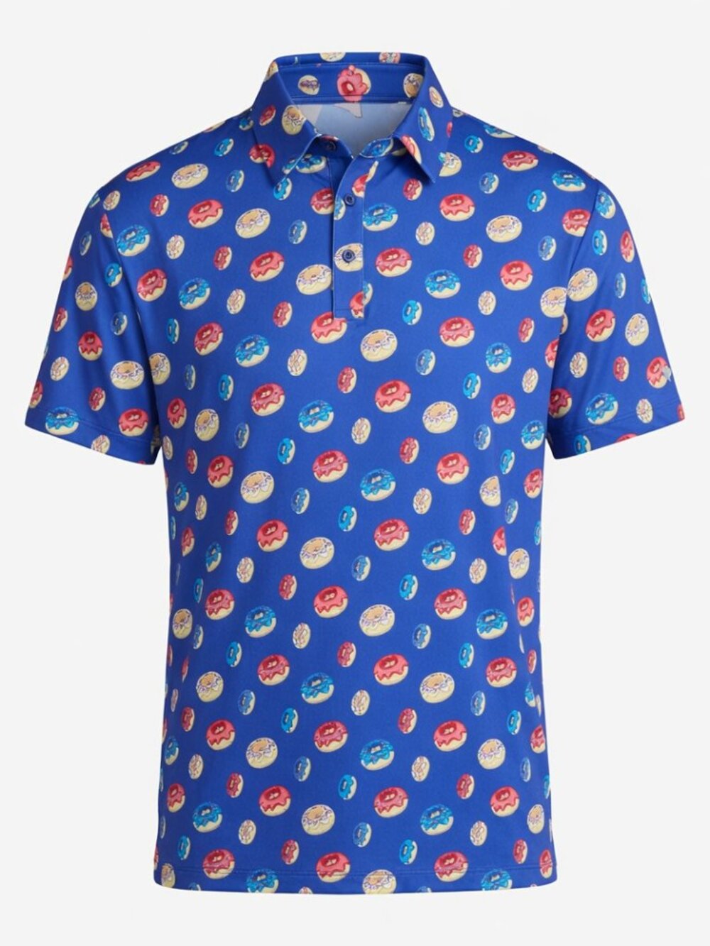 NEW Birdie Bound Men's Blue Liberty Donuts Medium Golf Polo